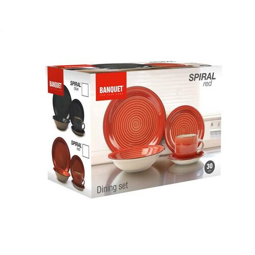 Banquet 30-delni jedilni set Spiral Red