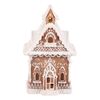 Ozdoby świąteczne Domek z piernika z ośnieżonymdachem, żywica poliestrowa, diody LED, brązowy