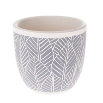 Keramický obal na květináč Listy, modrá, 13,5 x 12,5 x 13,5 cm Keramický obal na květináč Listy, modrá, 13,5 x 12,5 x 13,5 cm