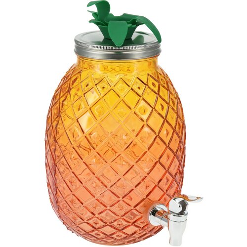 EH Szklany dozownik napojów 4,5 l, pomarańczowy