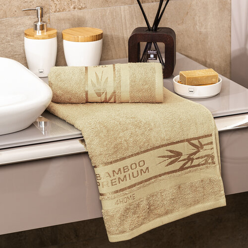 4Home Ręcznik kąpielowy Bamboo Premium jasnobrązowy, 70 x 140 cm