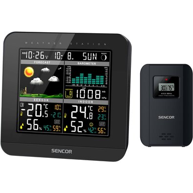 Sencor SWS 5800 stacja pogodowa, czarna