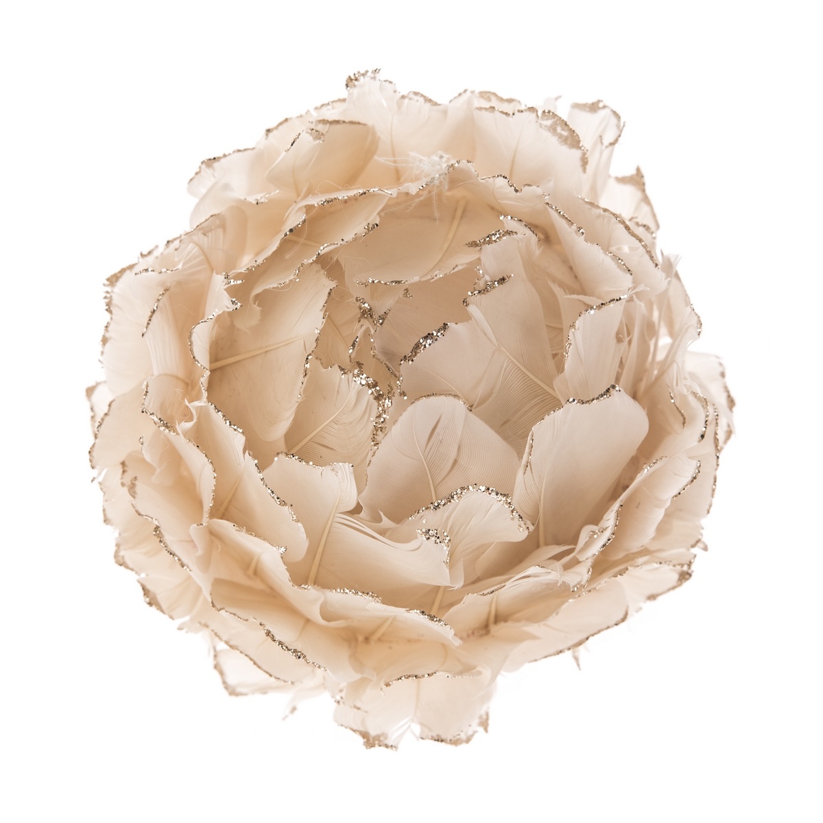 Zawieszka kwiatowa z piór różowa, 8 cm