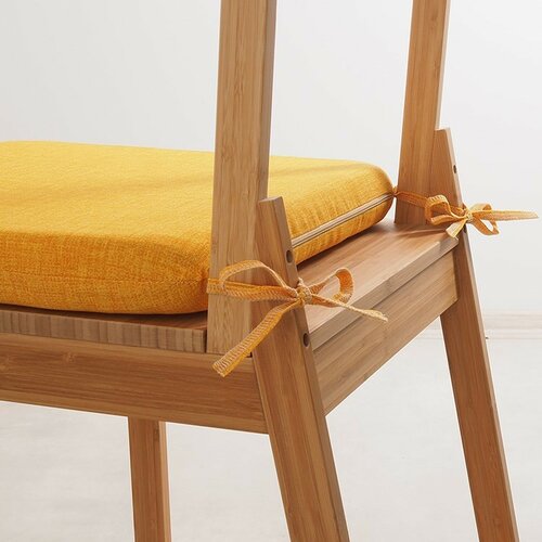 B.E.S. Petrovice Подушка для сидіння зі шнурками, жовтий, 40 x 40 см