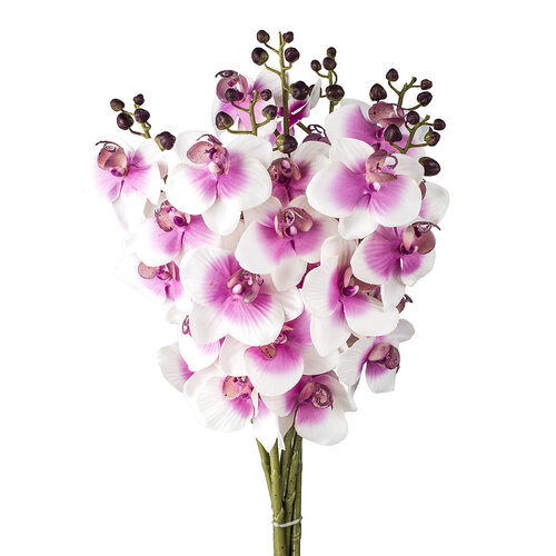 Umělá květina orchidej větvička fialová 6 ks