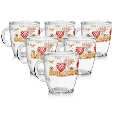 Pahare Cerve Valentina 380 ml, 6 buc.