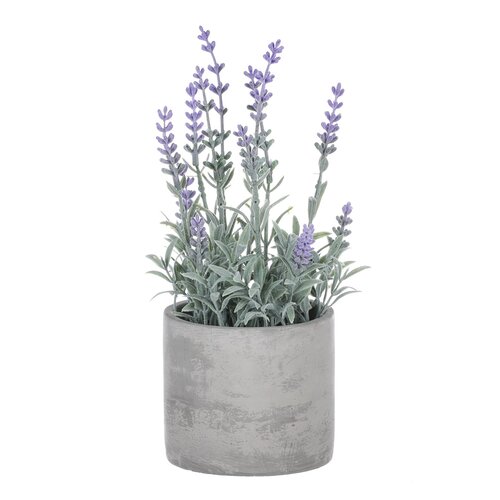 Künstlicher Lavendel im Blumentopf, grau, 10 x 10 x 21 cm