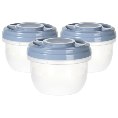 3-dielna sada plastových dóz Round, 500 ml