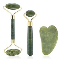 Nephrit-Gesichtsmassage-Roller-Set Jade