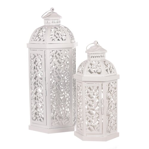 Set felinare din metal Romantic, 2 buc.