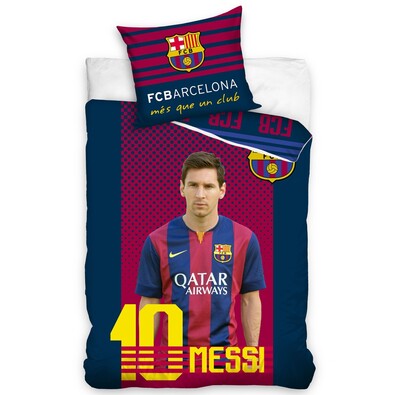Pościel bawełniana FC Barcelona Messi, 140 x 200 cm, 70 x 90 cm