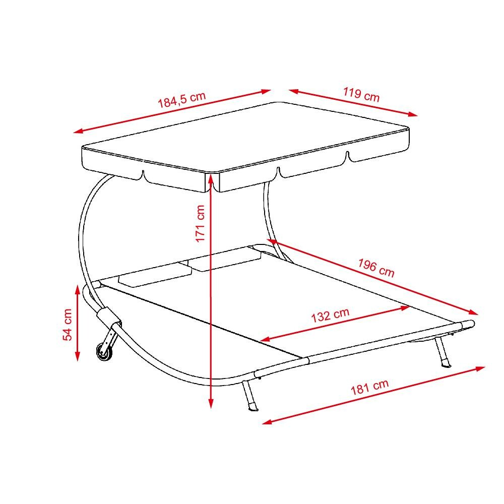 Relaxačné lehátko pre 2 osoby Craftfield Bahama,čierne