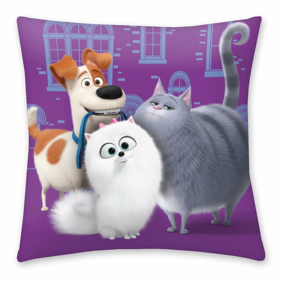 Obrázok Fialový detský vankúš Halantex The Secret Life of Pets 2, 40 x 40 cm