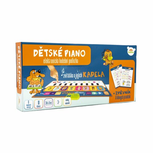 Elektronická hracia podložka pianko Zvieratká a ich kapela, 80x37cm na batérie