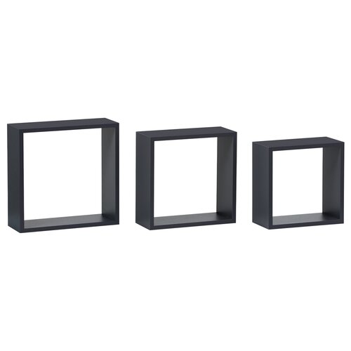 Sada nástěnných poliček P-008, matná šedá, 3 ks