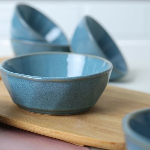 Facetta kerámia tálkészlet 6 db, 12 cm, türkizkék