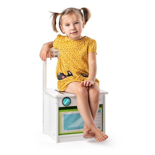 Bucătărie copii Woody cu scaun 2in1, 34 x 31,5 x 56 cm