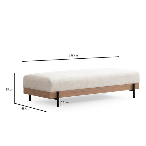 Taburet Eti Oak Pouffe White