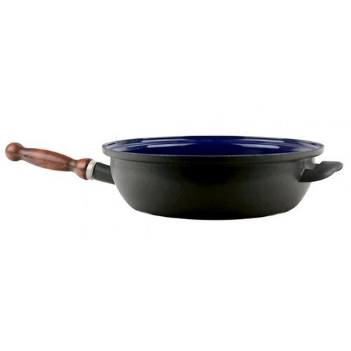 Sfinx Tigaie emailată cu mâner din lemn BSE, 28 cm, diam. 28 cm