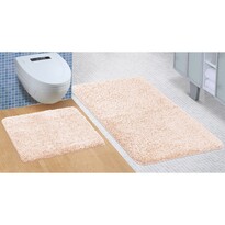 Mikro fürdőszobai szőnyegkészlet bézs, 60 x 100 cm, 60 x 50 cm