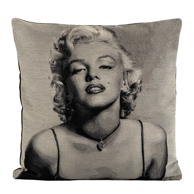 Poszewka na poduszkę - jasiek Gobelinowa Marilyn45 x 45 cm, szary,