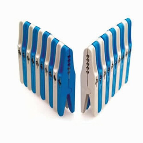 Crocodile plastic clothes pegs, 20 pcs, blue andwhite