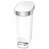 Simplehuman Wąski kosz na śmieci z pedałem 40 l, biały