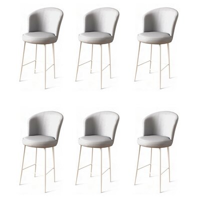 Set de scaune de bar Uras Grey and White, 6 buc.