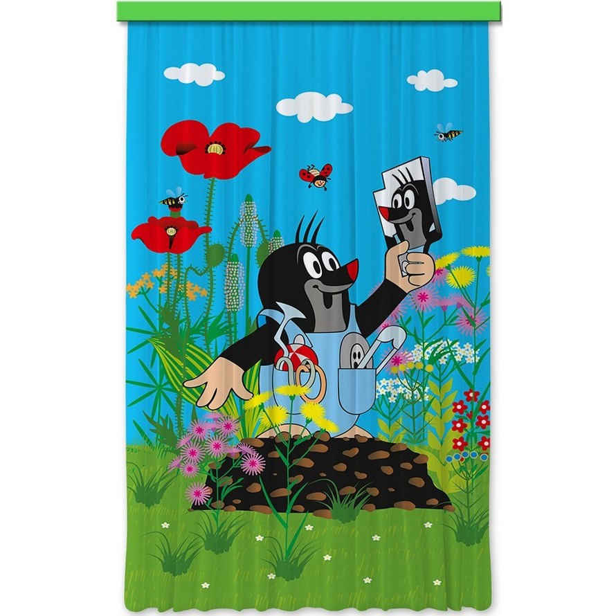 AG ART Dětský závěs Krtek a zrcátko, 140 x 245 cm