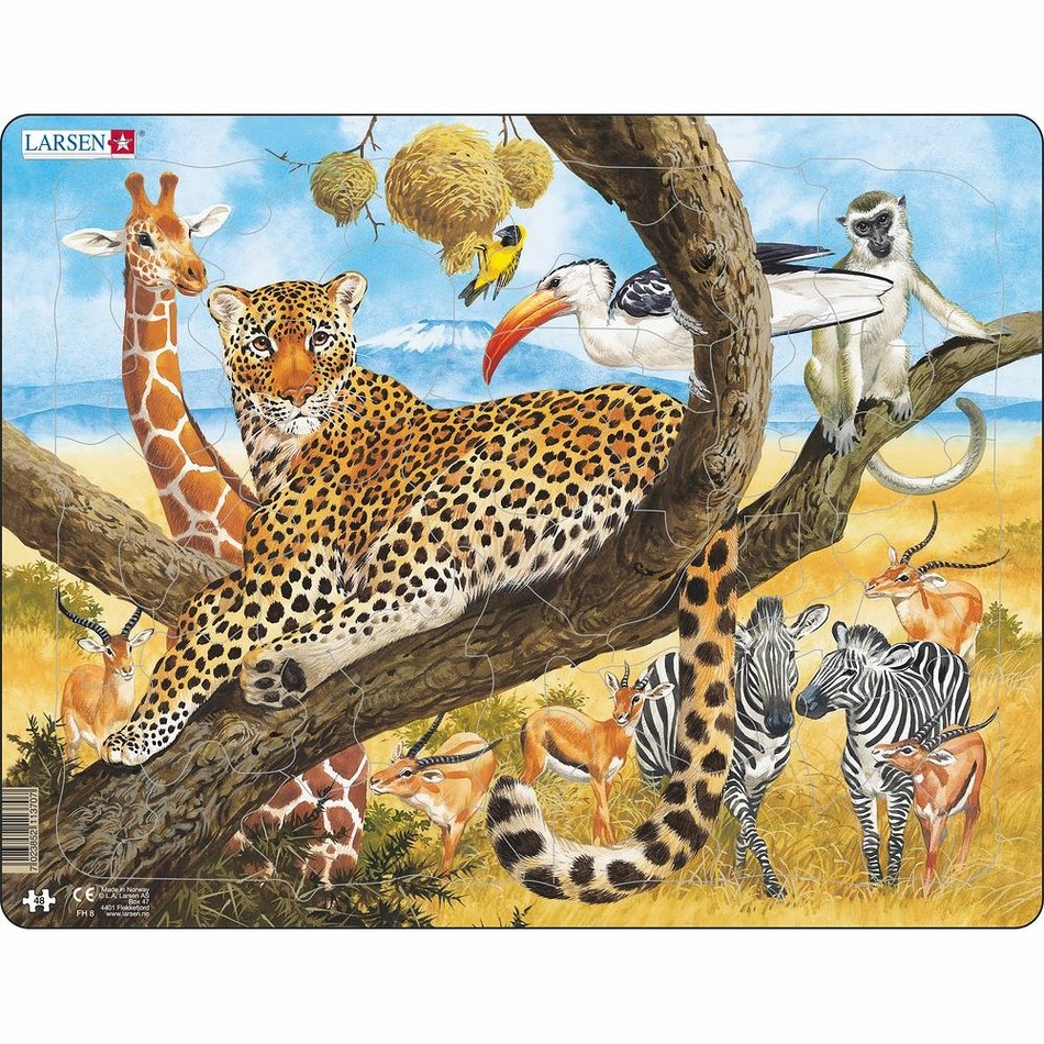 Puzzle Larsen Animale din Africa, 48 piese