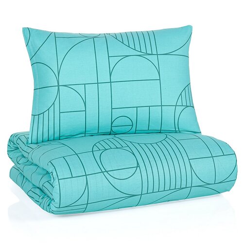 BedTex Bombažno posteljnino Geo Aquatic Awe, 220 x200 cm, 2 kos 70 x 90 cm