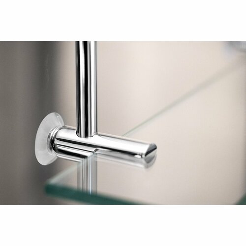 SAPHO 1301-15 Glasablage für Duschwand 40 x 18 x 12,5 cm, silber