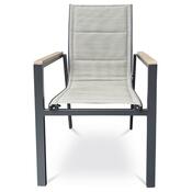 Autronic Scaun de grădină, aluminiu, textil, bej,A ZC-S1110 BK