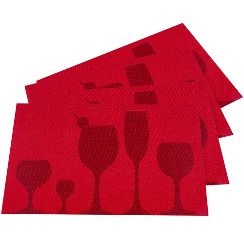Prostírání Drink červená, 30 x 45 cm, sada 4 ks