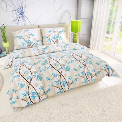 Pościel z kory deluxe Bamboo beżowy, 140 x 200 cm, 70 x 90 cm