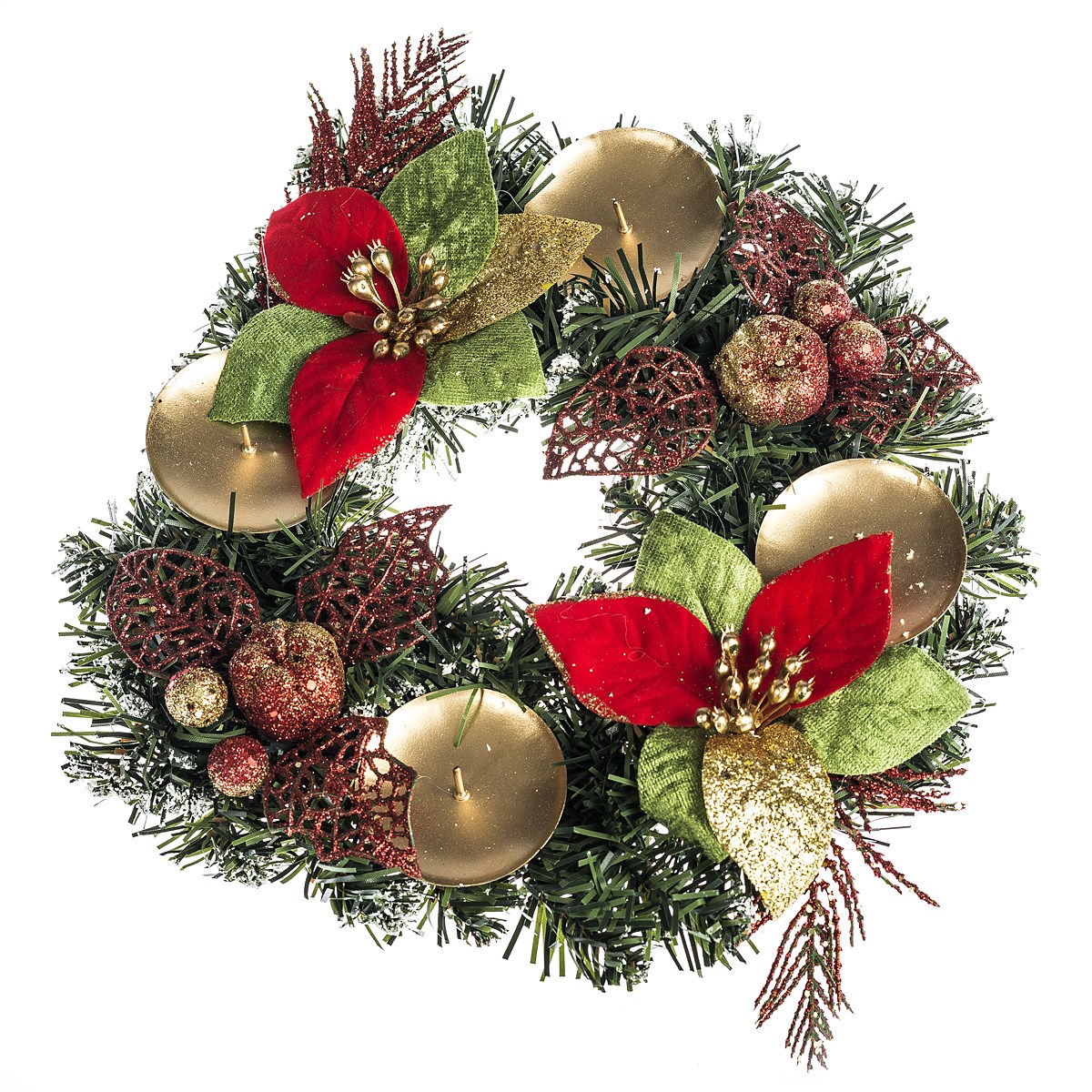 HTH Zdobený adventní věnec pr. 25 cm červená