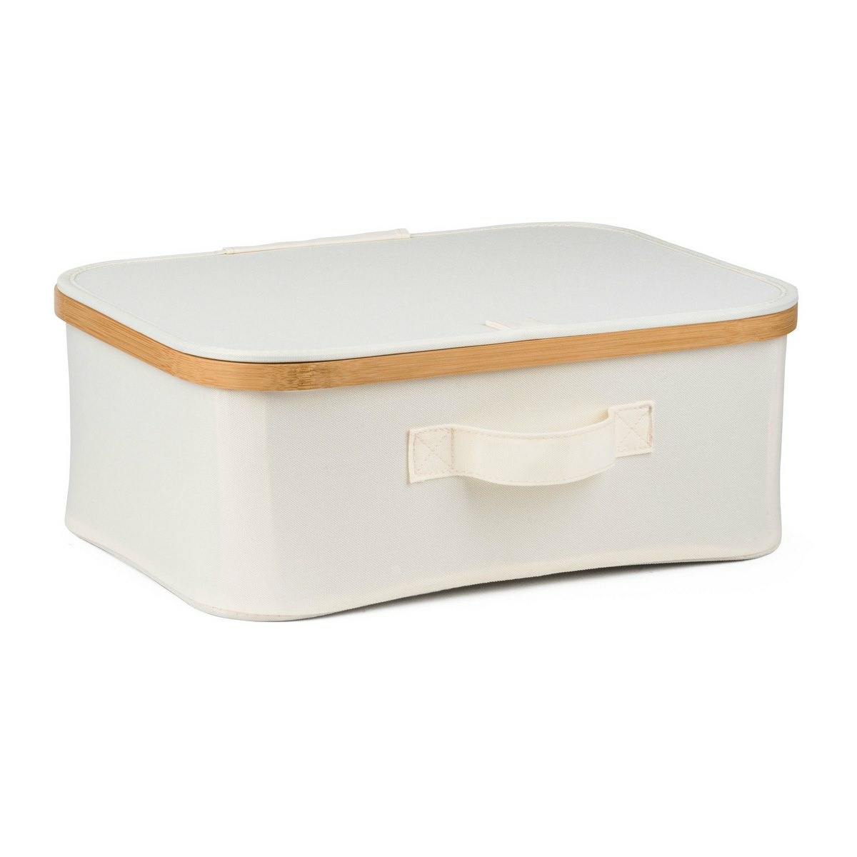 Úložný box G21 40 x 30 x 15 cm, bambusový s vekom, béžový