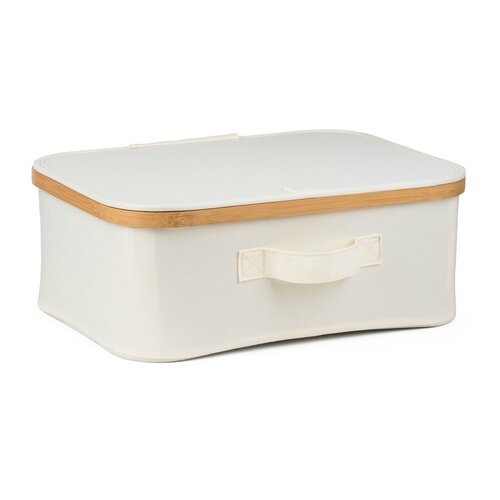 Úložný box G21 40 x 30 x 15 cm, bambusový s víkem, béžový