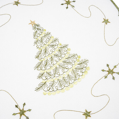 Vianočný obrus Stromček bielo-zelená, 35 x 35 cm