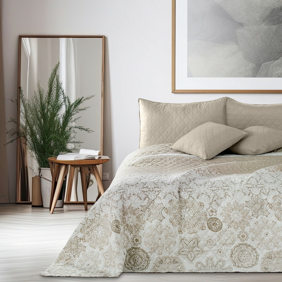 Fotografie DecoKing Přehoz na postel Alhambra béžová, 220 x 240 cm, 220 x 240 cm