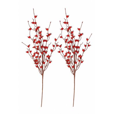 Set de ramuri artificiale Boabe roșii, 2 bucăți,70 cm