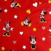 Jerry Fabrics Detské bavlnené obliečky Minnie Red heart, 140 x 200 cm, 70 x 90 cm
