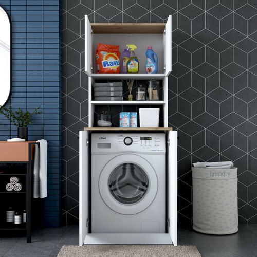 Skriňa nad práčku Kira White and Walnut