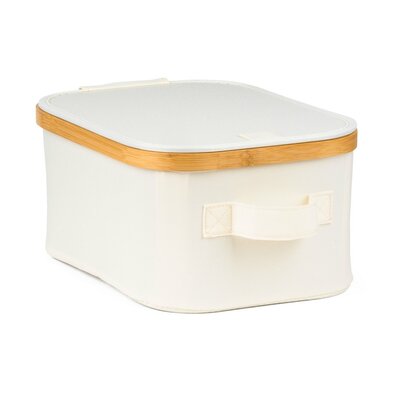 Úložný box G21 24 x 30 x 15 cm, bambusový s víkem, béžový