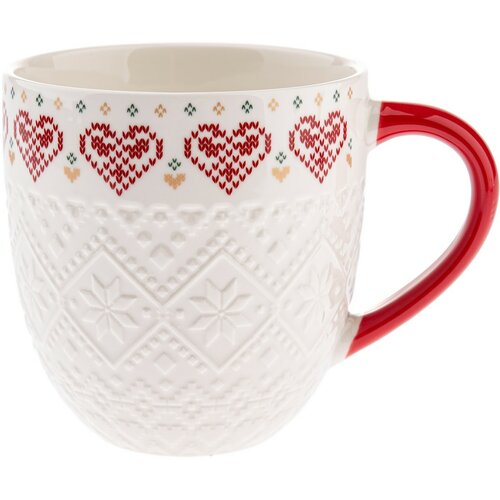 Porcelánový hrnek Pletené srdce 630 ml