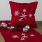 Hópelyhek karácsonyi asztali futó, piros, 40 x 140 cm