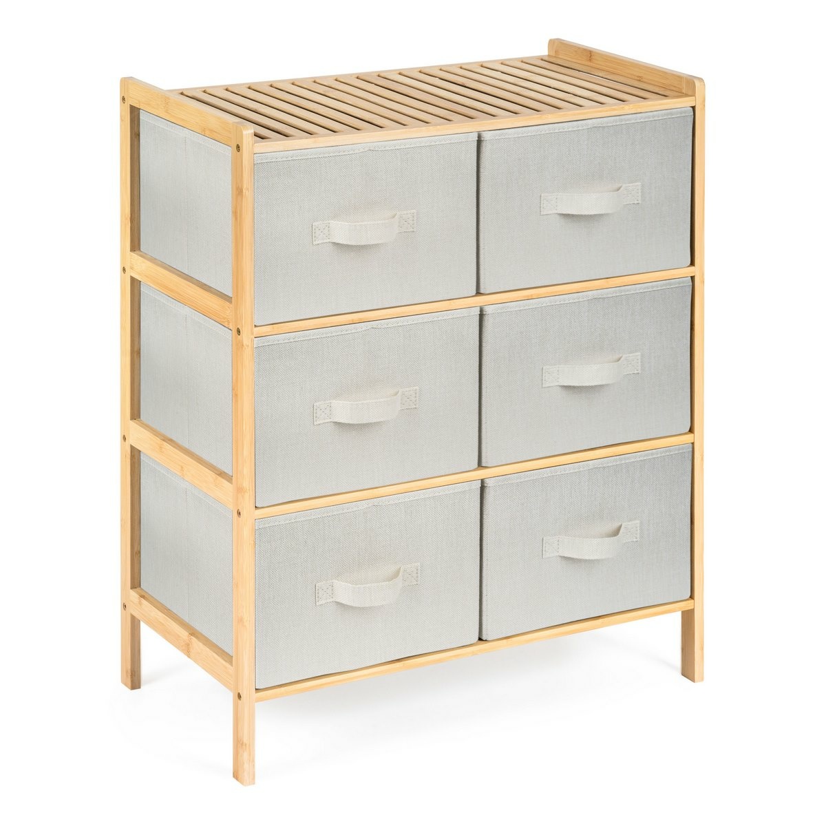 G21 Bambusový regál s košíkmi, 3 police, béžová