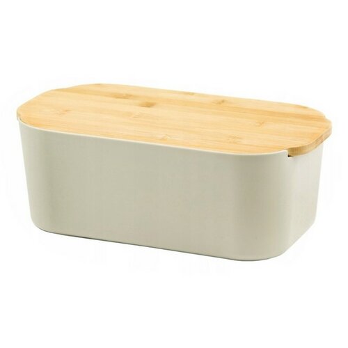 Cutie de pâine cu placă de tăiere din bambus EH 33 x 18,5 x 12 cm, bej-gri
