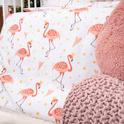 4Home Baumwollbettwäsche Flamingo für Kinder, 100 x 135 cm, 40 x 60 cm