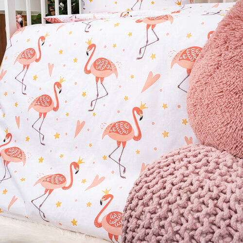 4Home Дитяча бавовняна постільна білизна в  ліжечко Flamingo, 100 x 135 см, 40 x 60 см